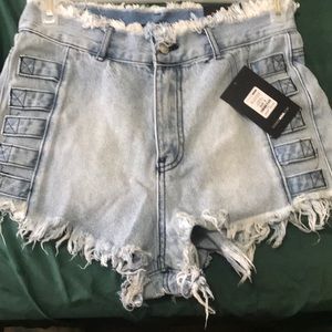 High Rise Denim Shorts
